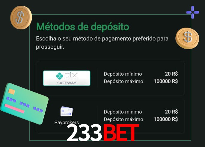 O cassino 233bet oferece uma grande variedade de métodos de pagamento